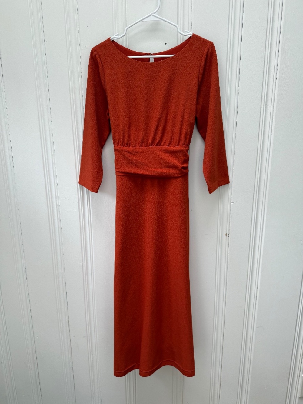 Julia Jordan Rust Orange Tie Waist Midi Dress Size 12 Fall Wedding